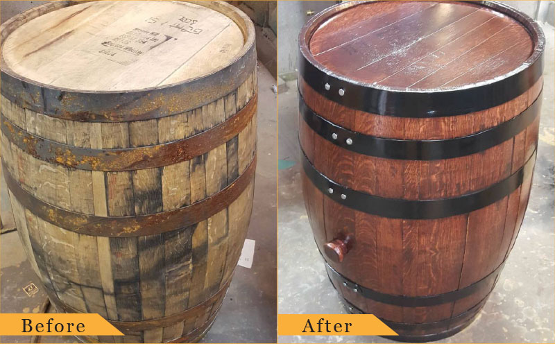 Refinished Whiskey Barrel