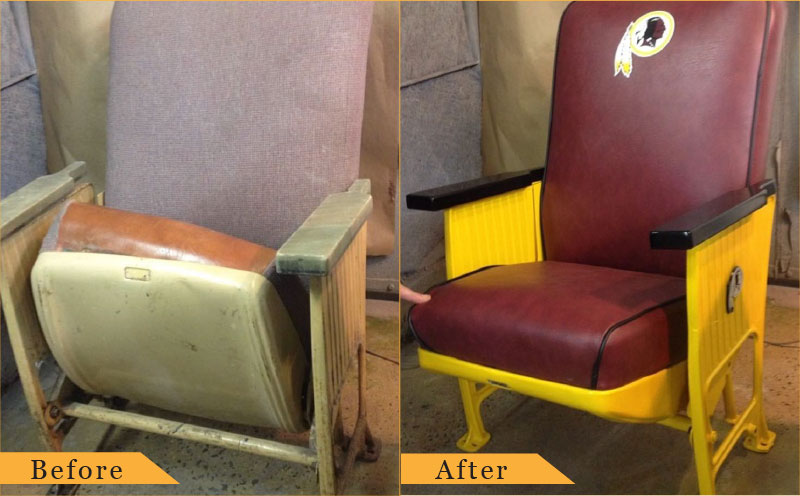 Restored Washington Redskins Stadium Chair