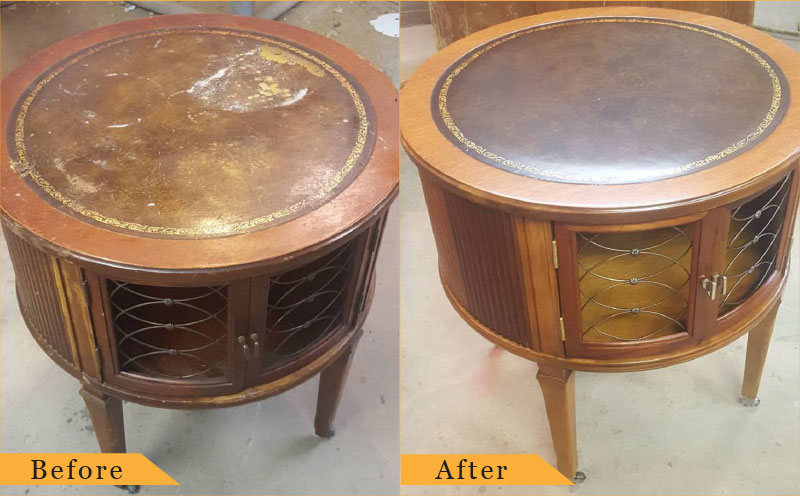 Restored Round Wooden Side Table